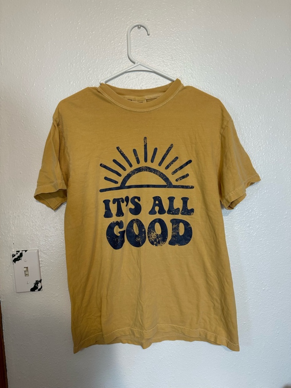 Comfort Colors Mustard Yellow "It's All Good" Short Sleeve Tee